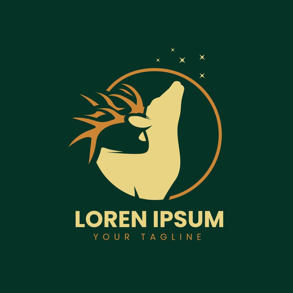 Deer logo template. Elegant deer logomark vector