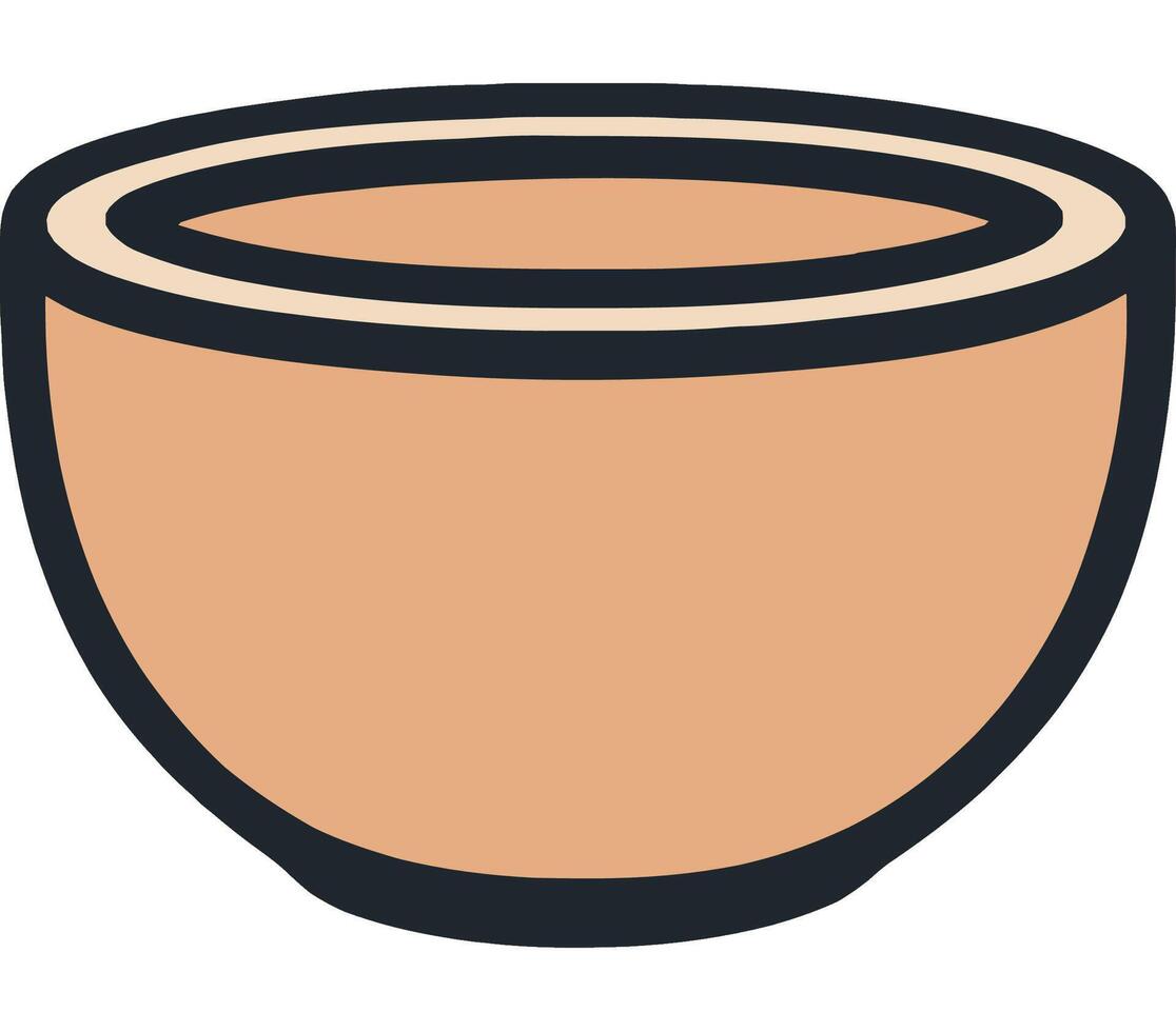 Bowl for Cooking and Serving Food in Kitchen Style vector