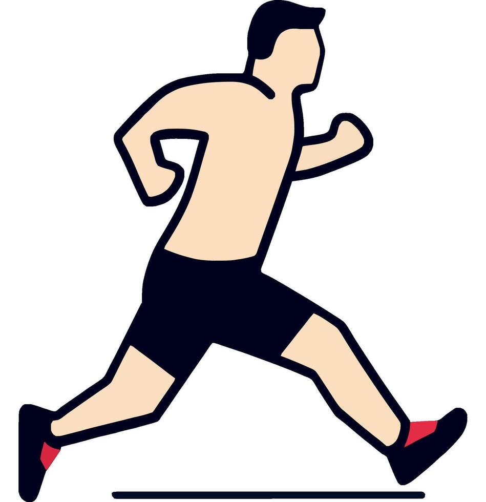 Running Man in Motion for Fitness and Exercise vector