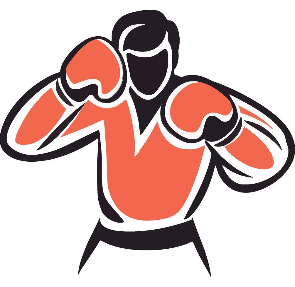 Boxing Athlete Training in Competitive Sports vector