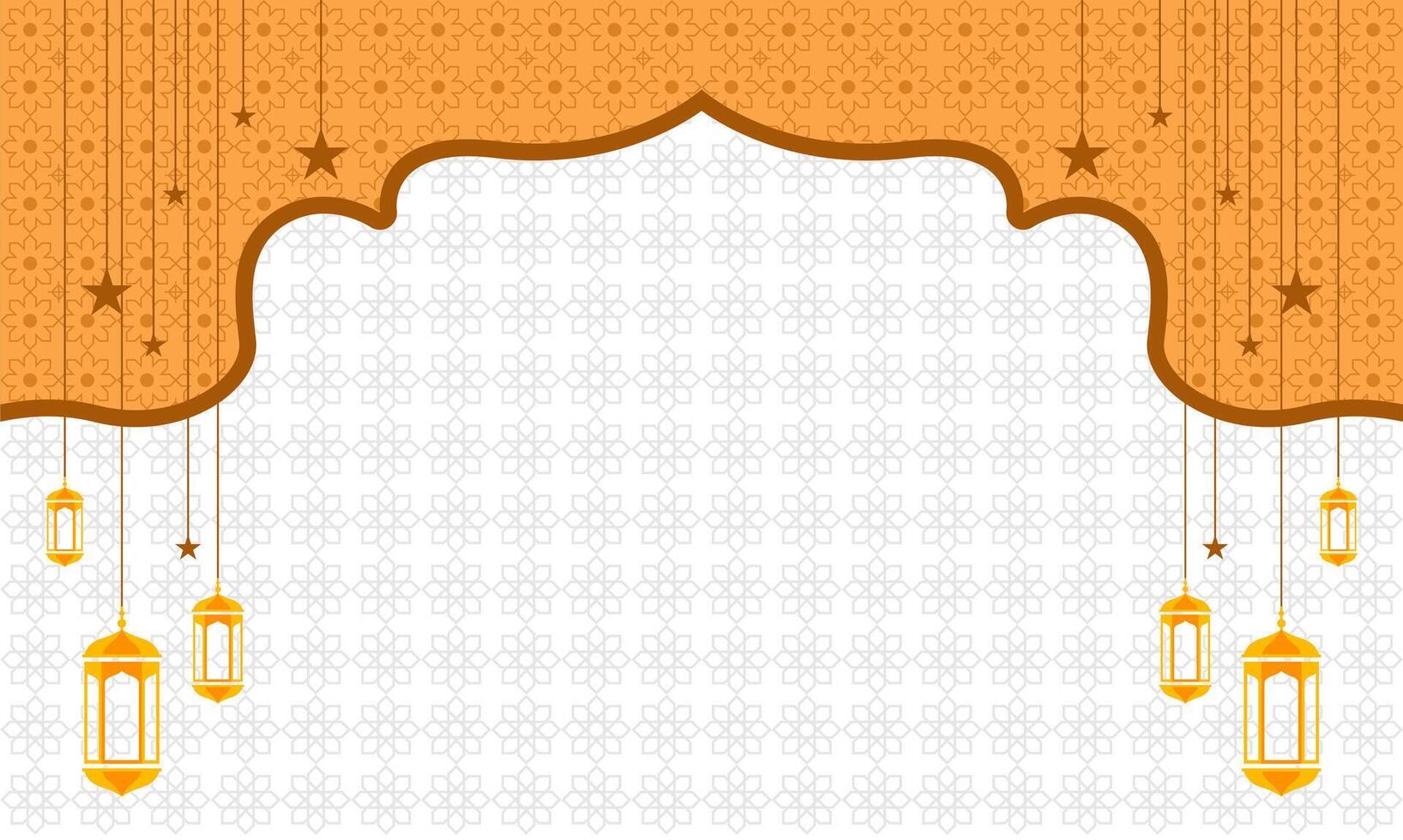 Islamic background template with hanging lantern and star vector