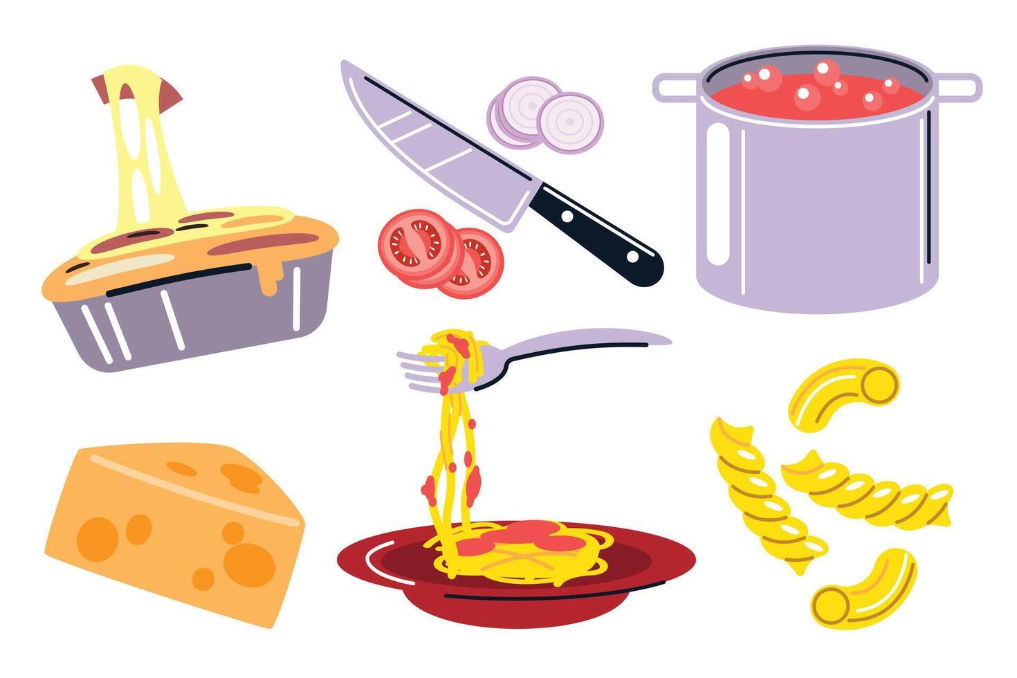 Pasta and Cooking Ingredients vector