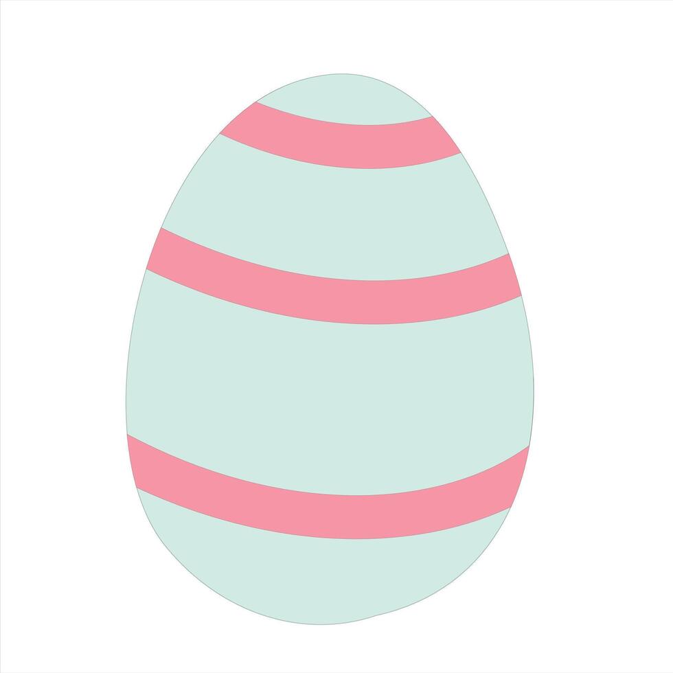 A blue and pink striped easter egg vector
