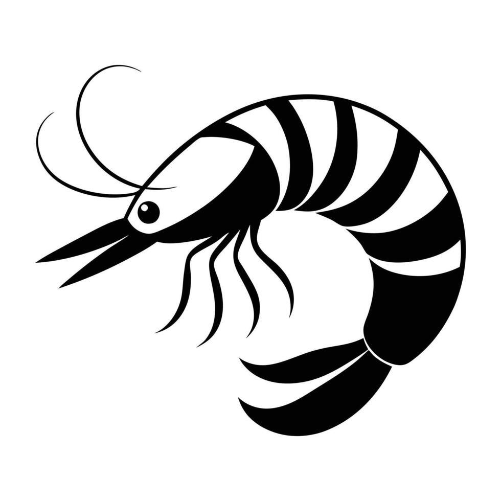 Black and White Shrimp vector