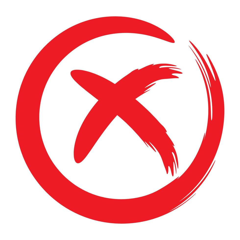 Red Cross Mark in Circle, Rejection Symbol vector