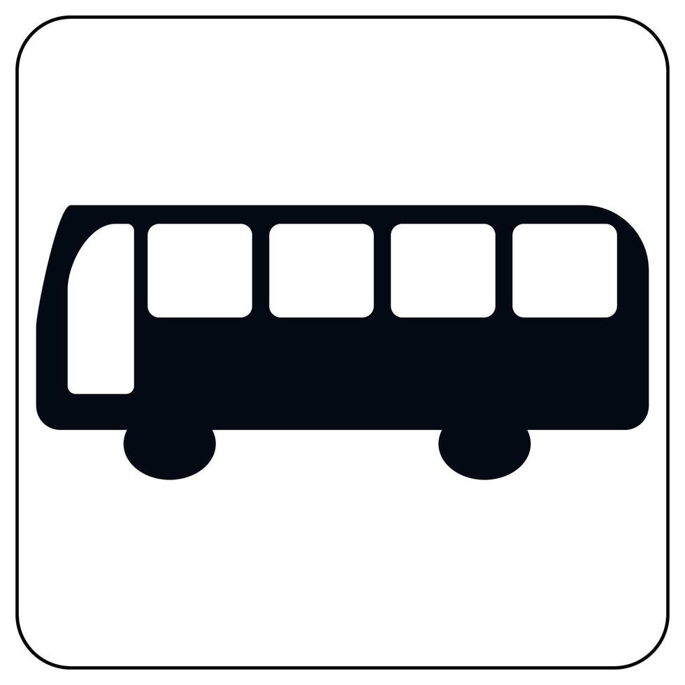 simple flat graphic of public Bus Icon, side view vector