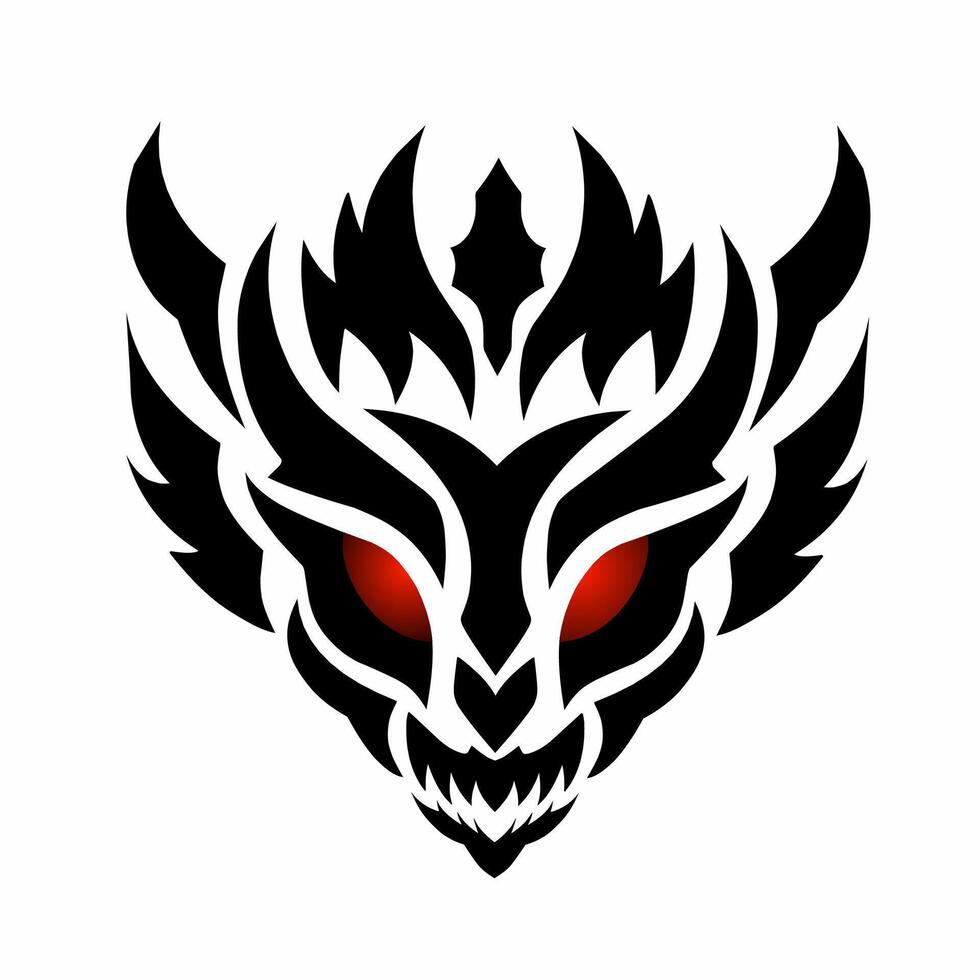 Illustration design abstract demon head vector