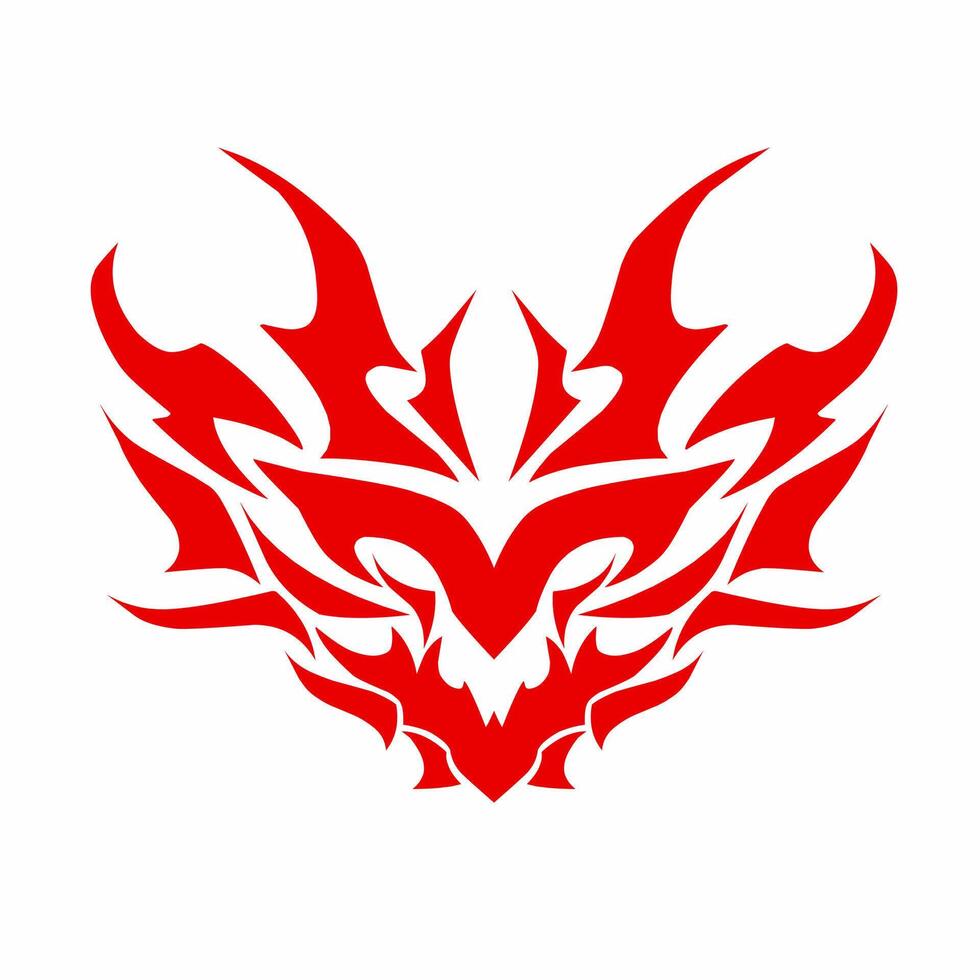 Design tribal art abstract tattoo devil face vector