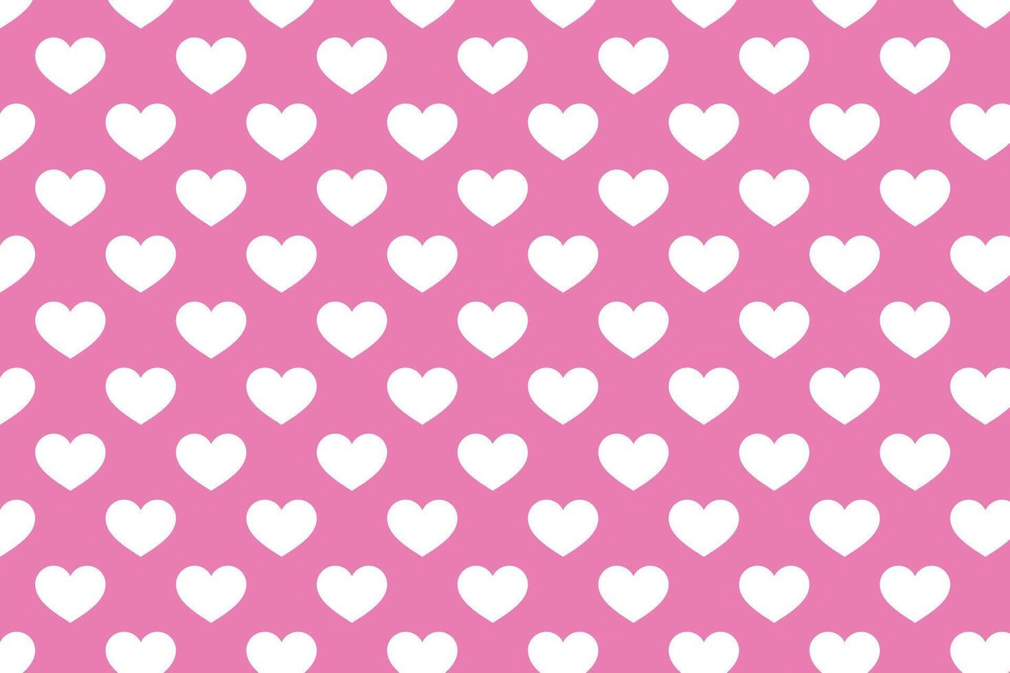 White hearts pattern on pink background . White polka dot pattern with hearts . White heart and pink background . illustration vector
