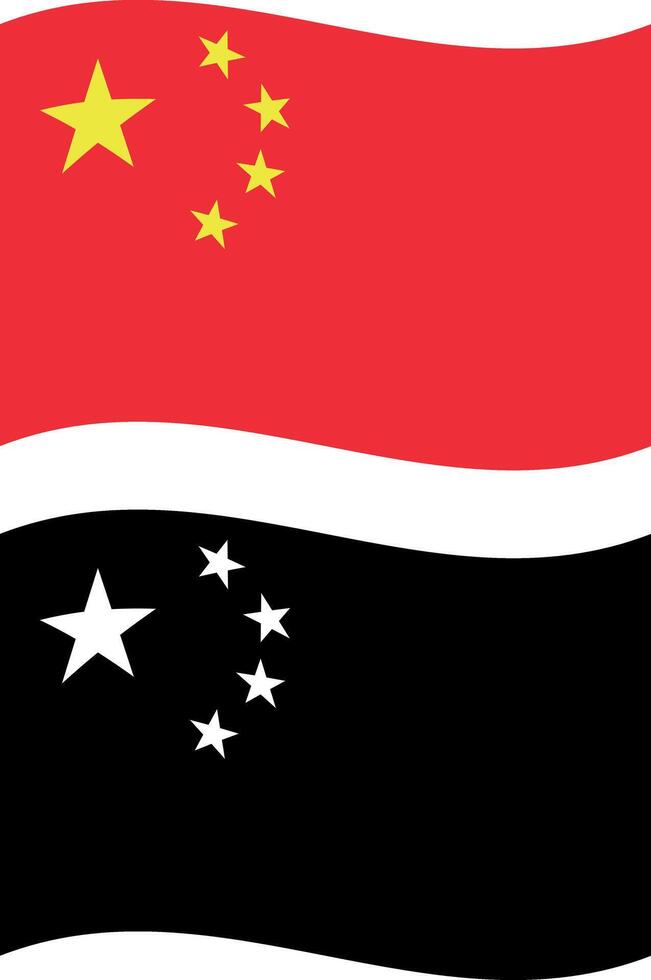 China flag icon set in black and red colors . Waving China flag icon . illustration vector