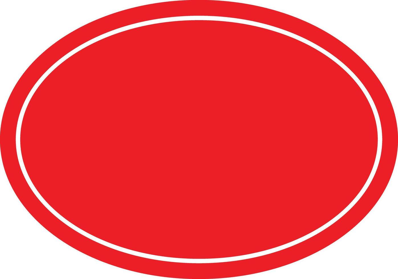 Oval stamp icon in trendy style . Red oval stamp icon vector