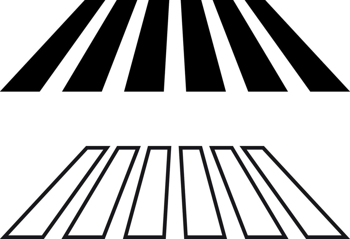 Crosswalk icon set in two styles isolated on white background . Pedestrian crossing icon vector