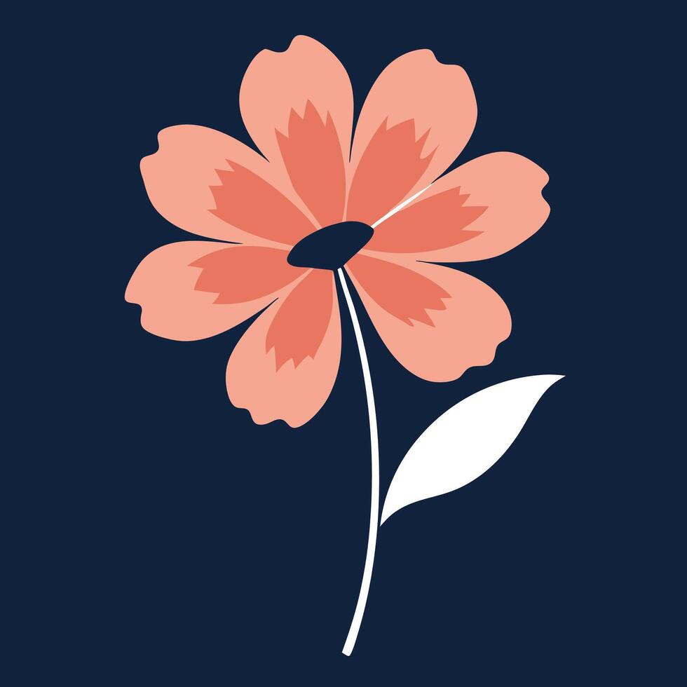 a flower on a dark blue background vector