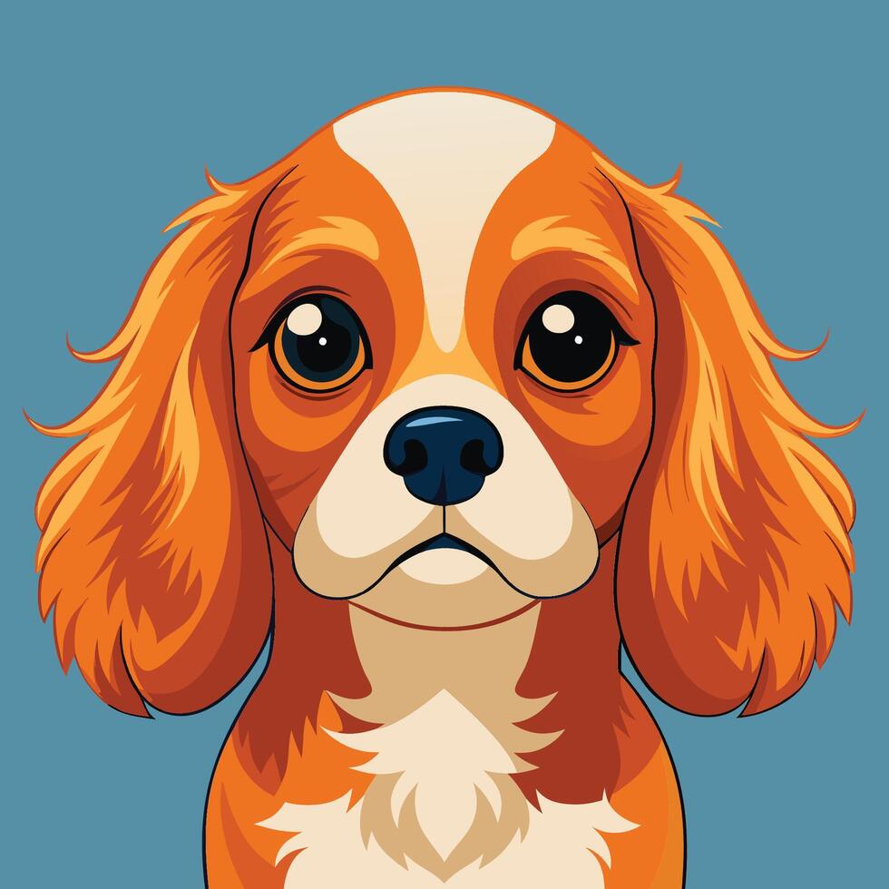 Cute Cartoon Dog in Orange and White Fur vector