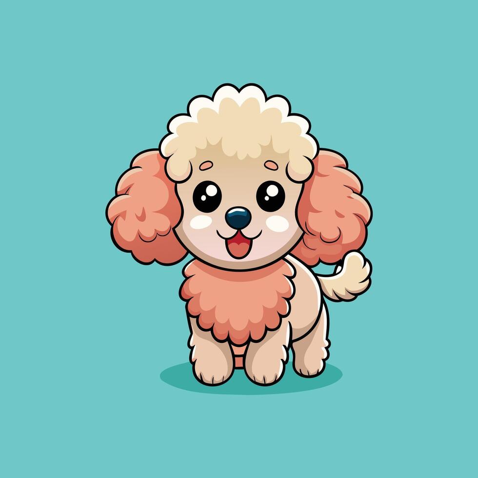 Adorable Poodle Cartoon Illustration vector