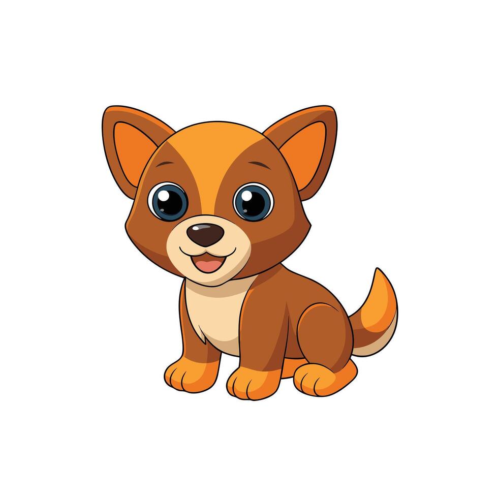 Cute Cartoon Dog Illustration vector