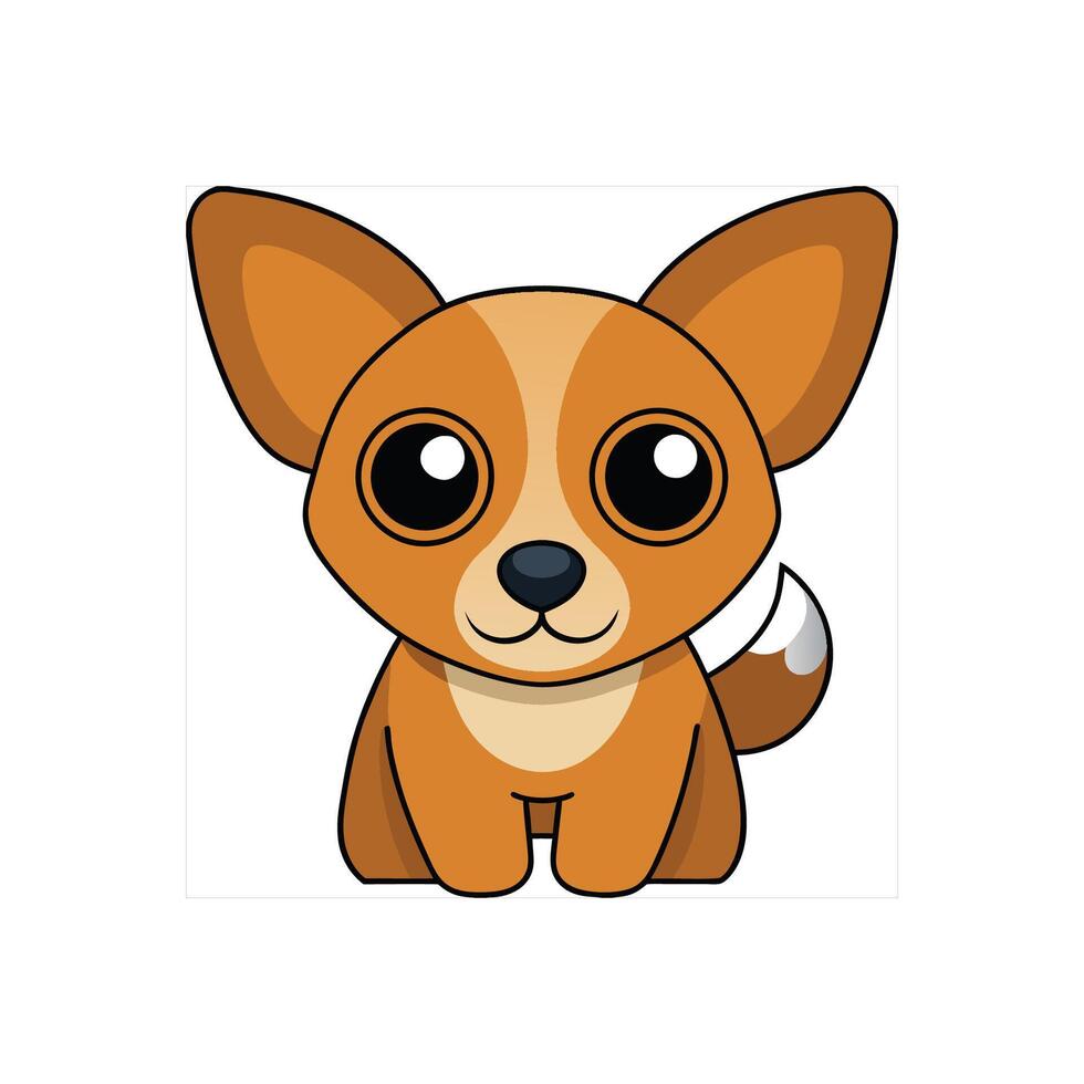 Cute Brown Dog with Pointed Ears vector