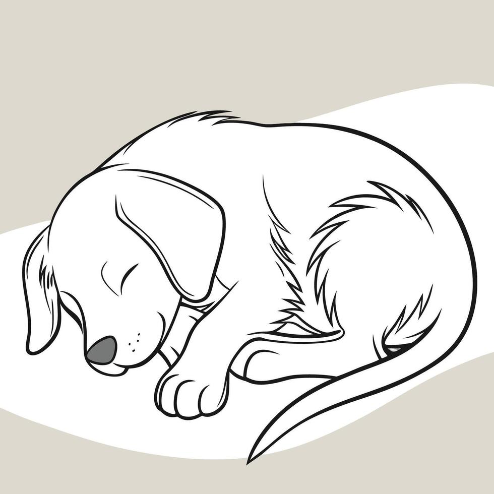 Cute Sleeping Puppy vector
