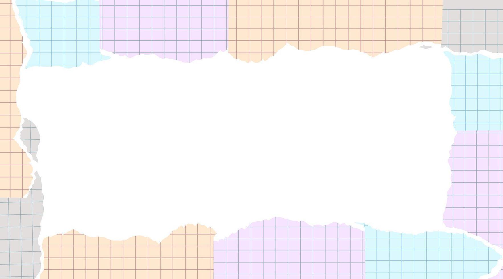 Frame of rip paper with checkerd pattern vector