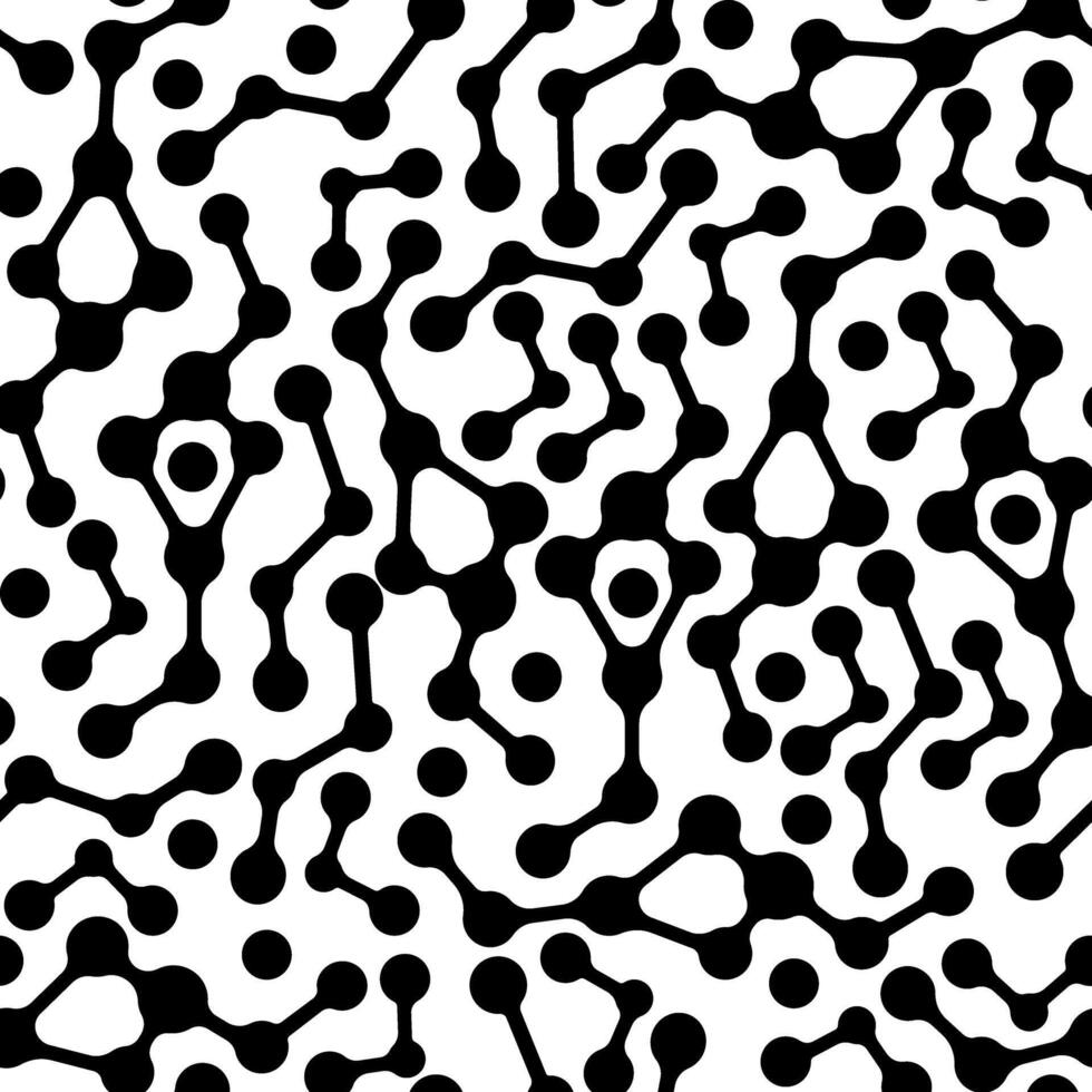 Abstract seamless pattern with metaball dots or molecule vector