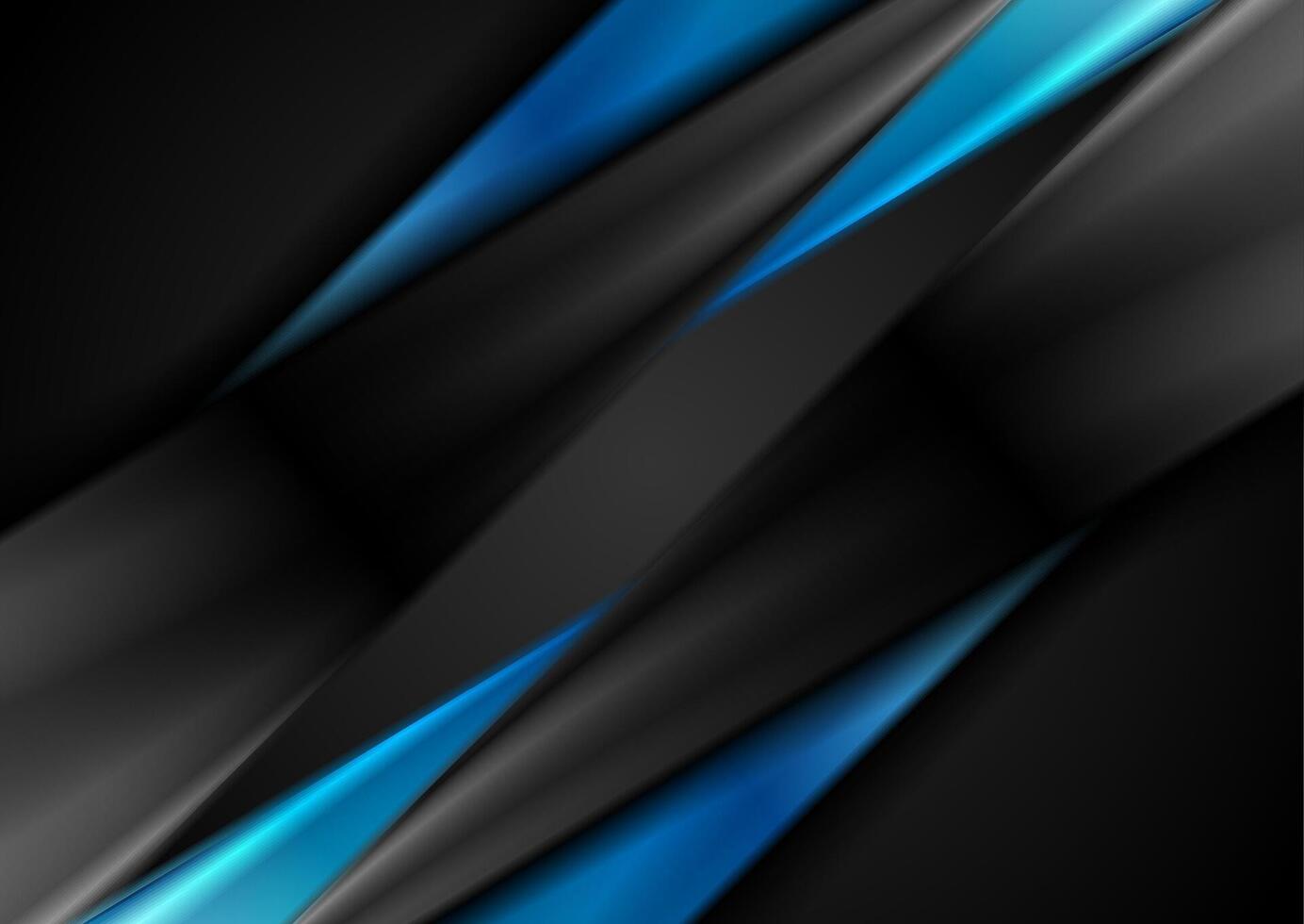 Black and blue glossy stripes abstract corporate background vector