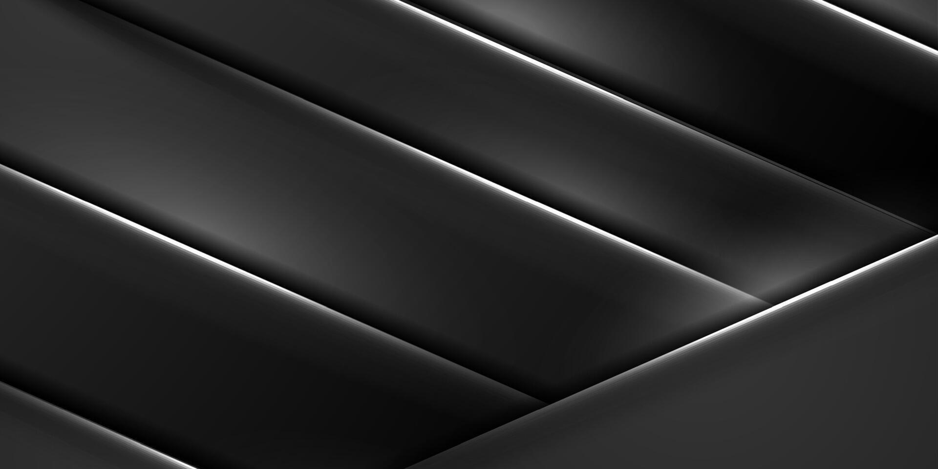 Abstract black background with neon glowing stripes vector