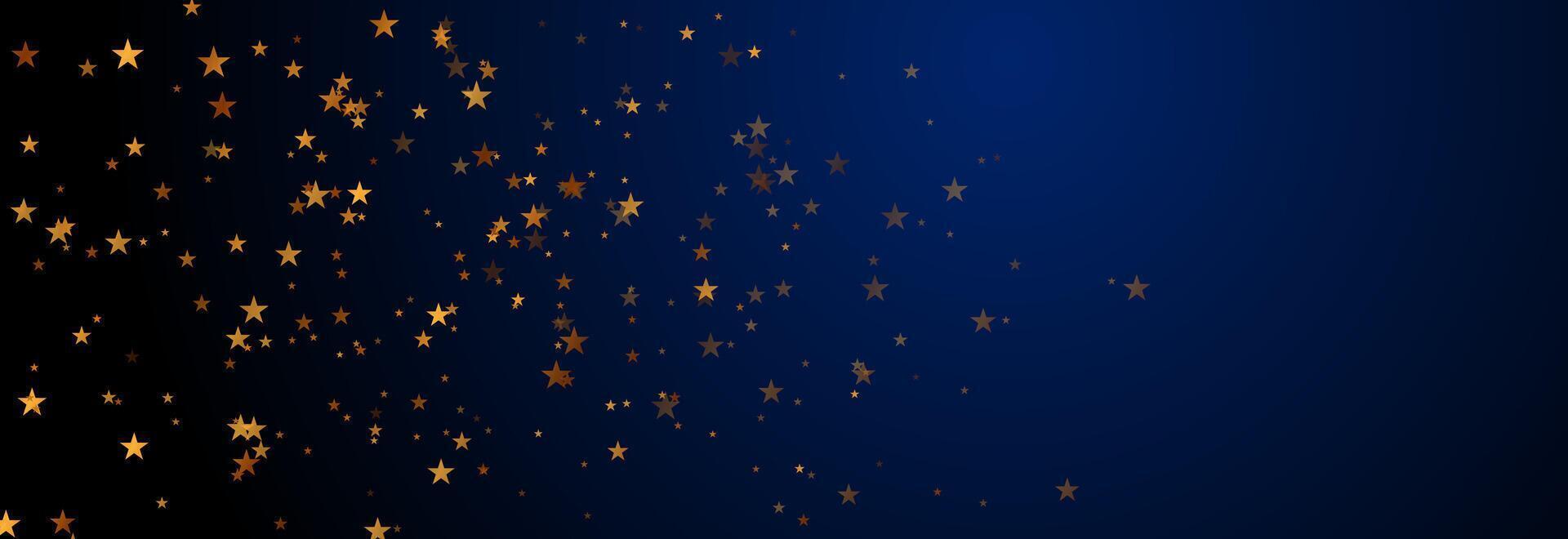 Dark blue abstract golden stars vector
