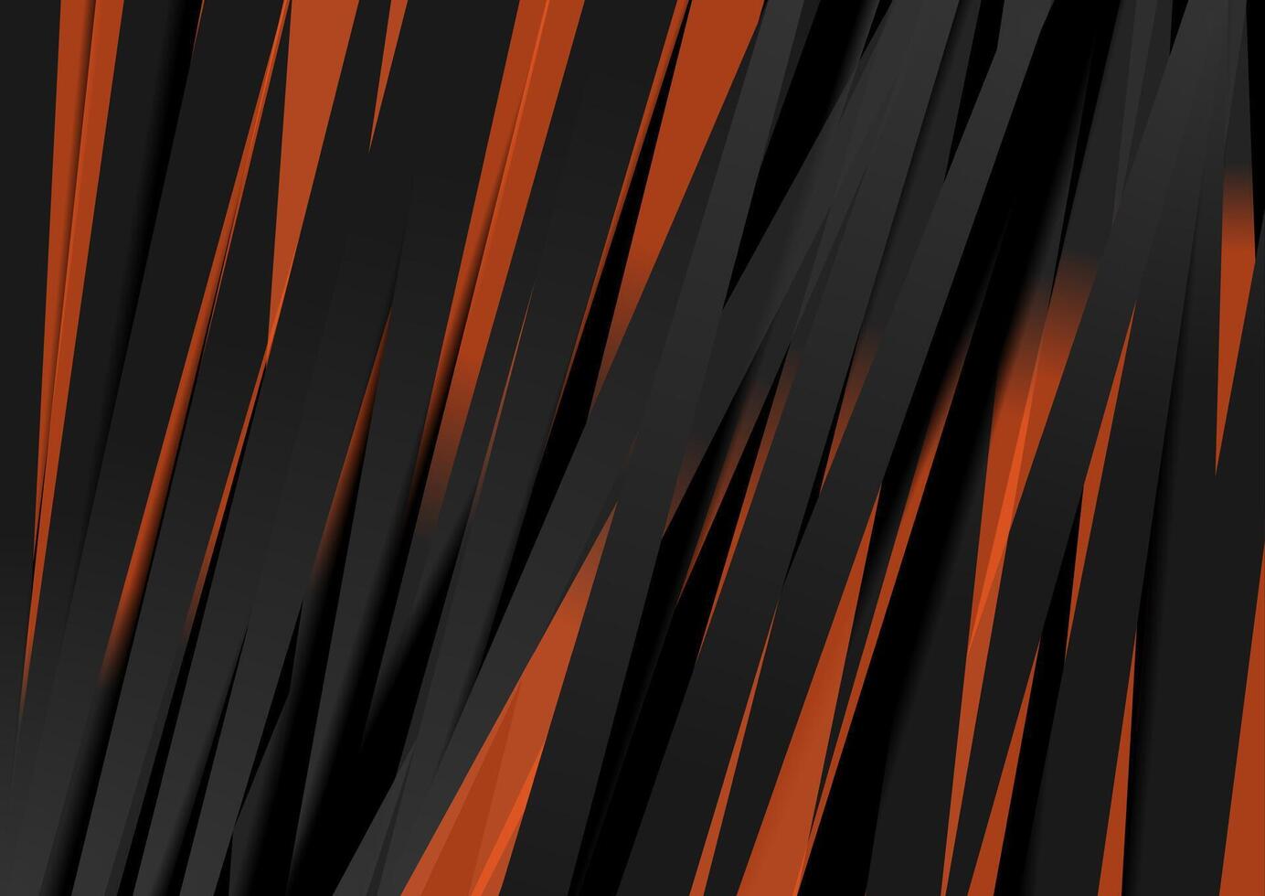 Black orange stripes abstract geometric concept background vector