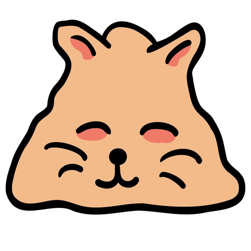 triangle animal portrait in doodle style vector