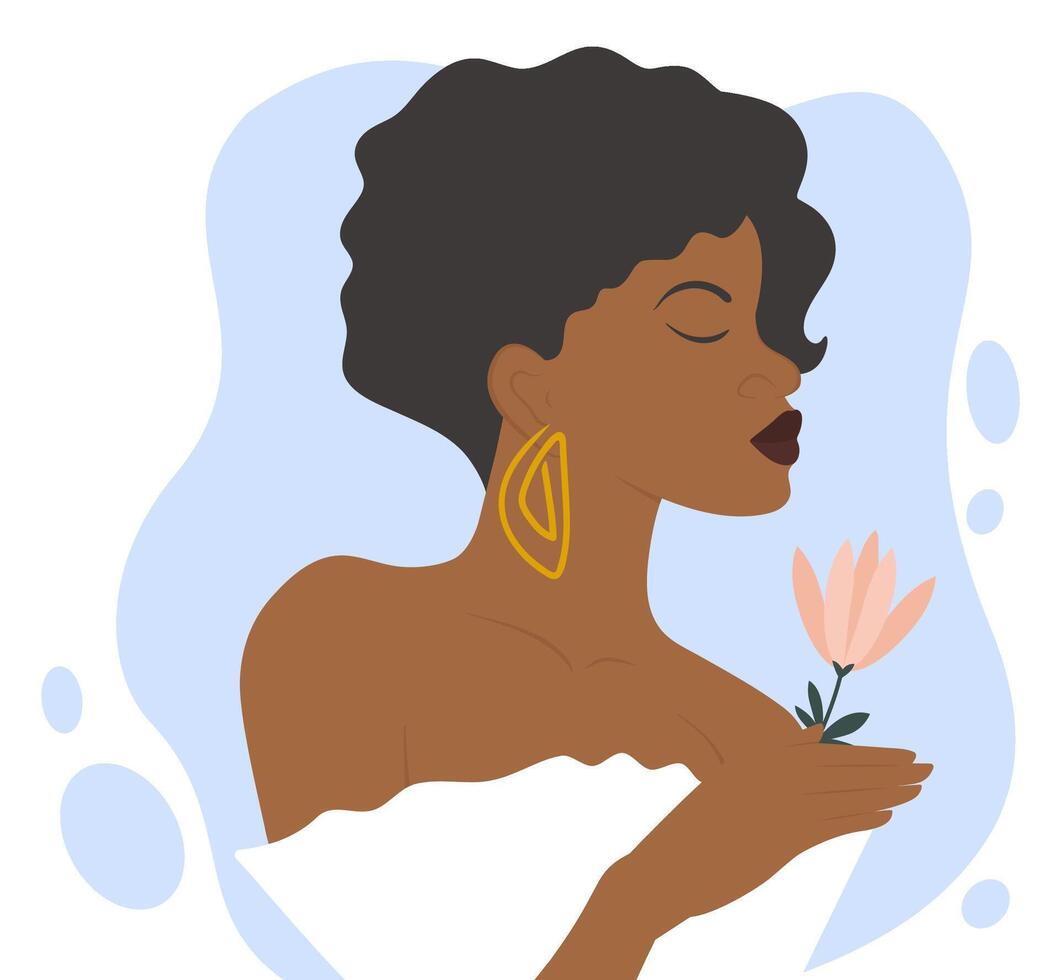 Flower for lovely one. Surprise for valentines day illustration. Happy Mother's Day simple art vector