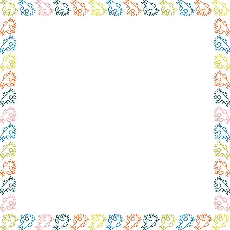 Holy angel frame. Cute cartoon new year holidays frame with empty space for your text vector