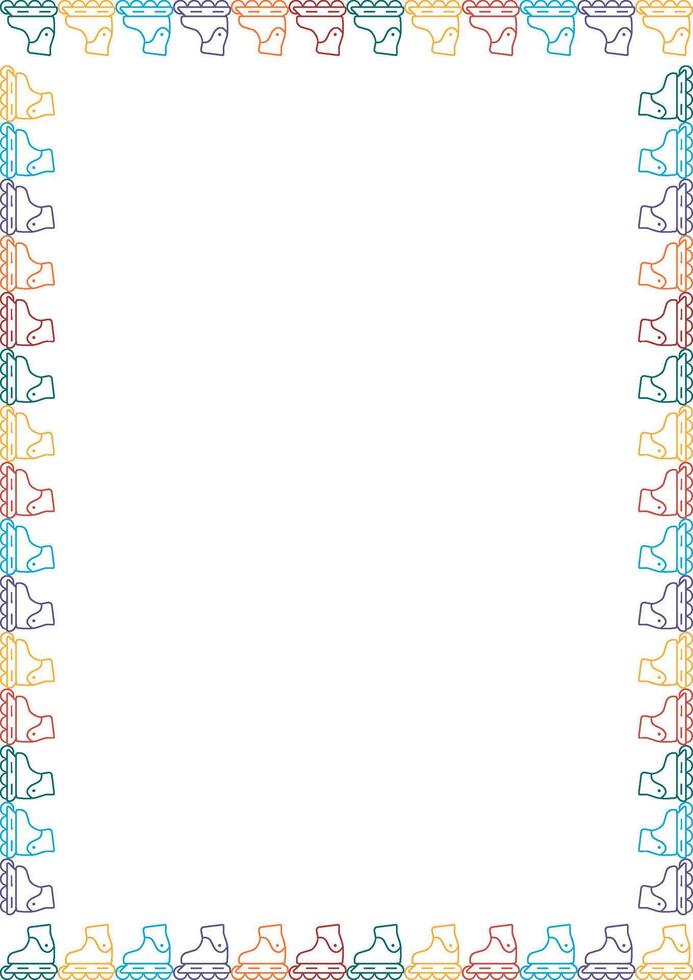 Roller Skates frame. Colorful design for players template. Frame with empty space for your text vector