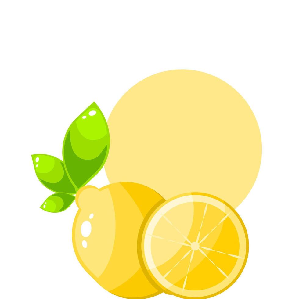 Welcome happy summer, fresh lemon summer fruits vector