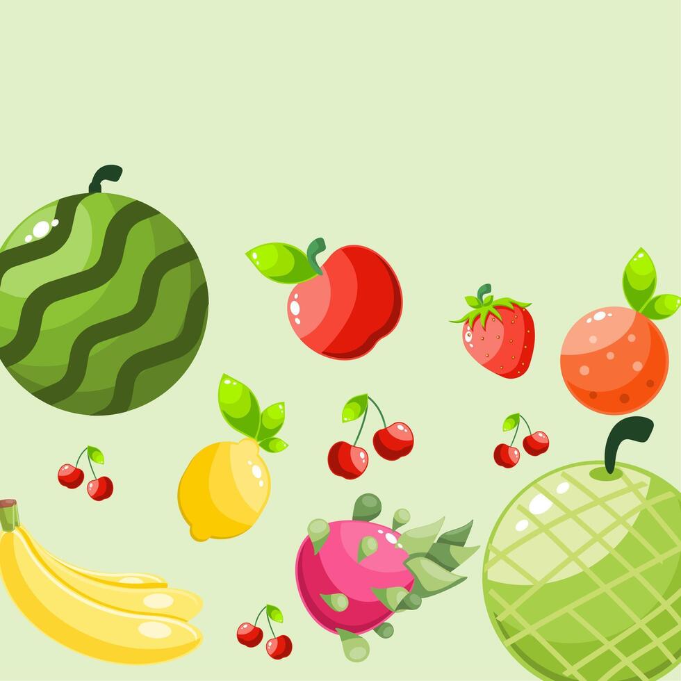Fresh summer fruits, fresh summer drink, sweet summer fruits vector