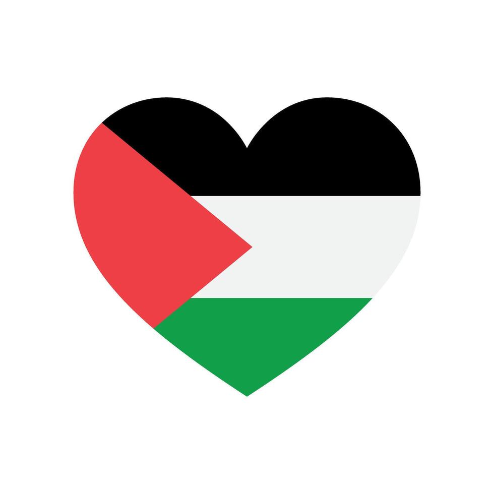 PALESTINE flag in heart icon vector
