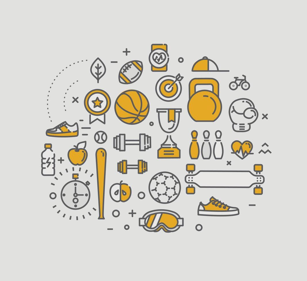 Sport outline symbols. Concept illustration vector