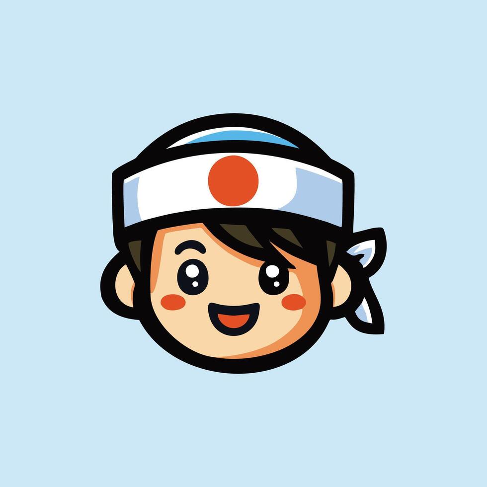 A cartoon character with a hat on his head vector