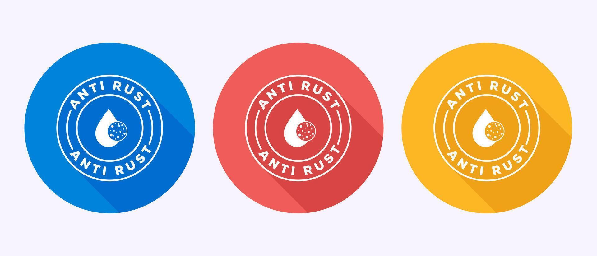 Anti rust icon illustration. Anti oxidation sign, Rust resistant symbol in shadow button design vector
