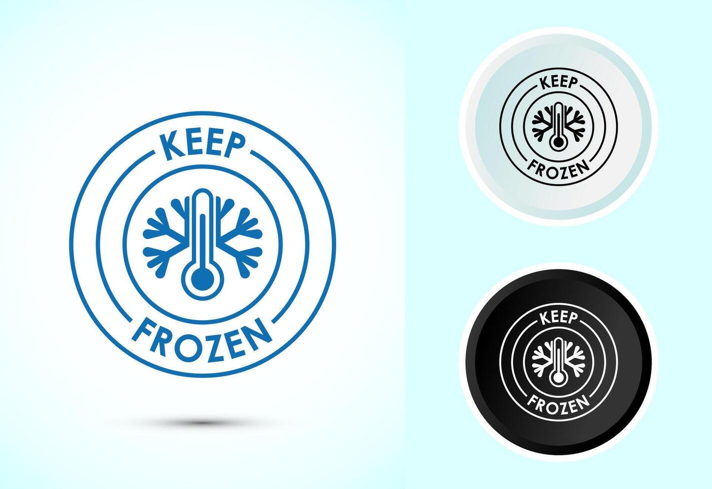 Keep frozen icon design, Frozen product badge label sign, Color black and white vector