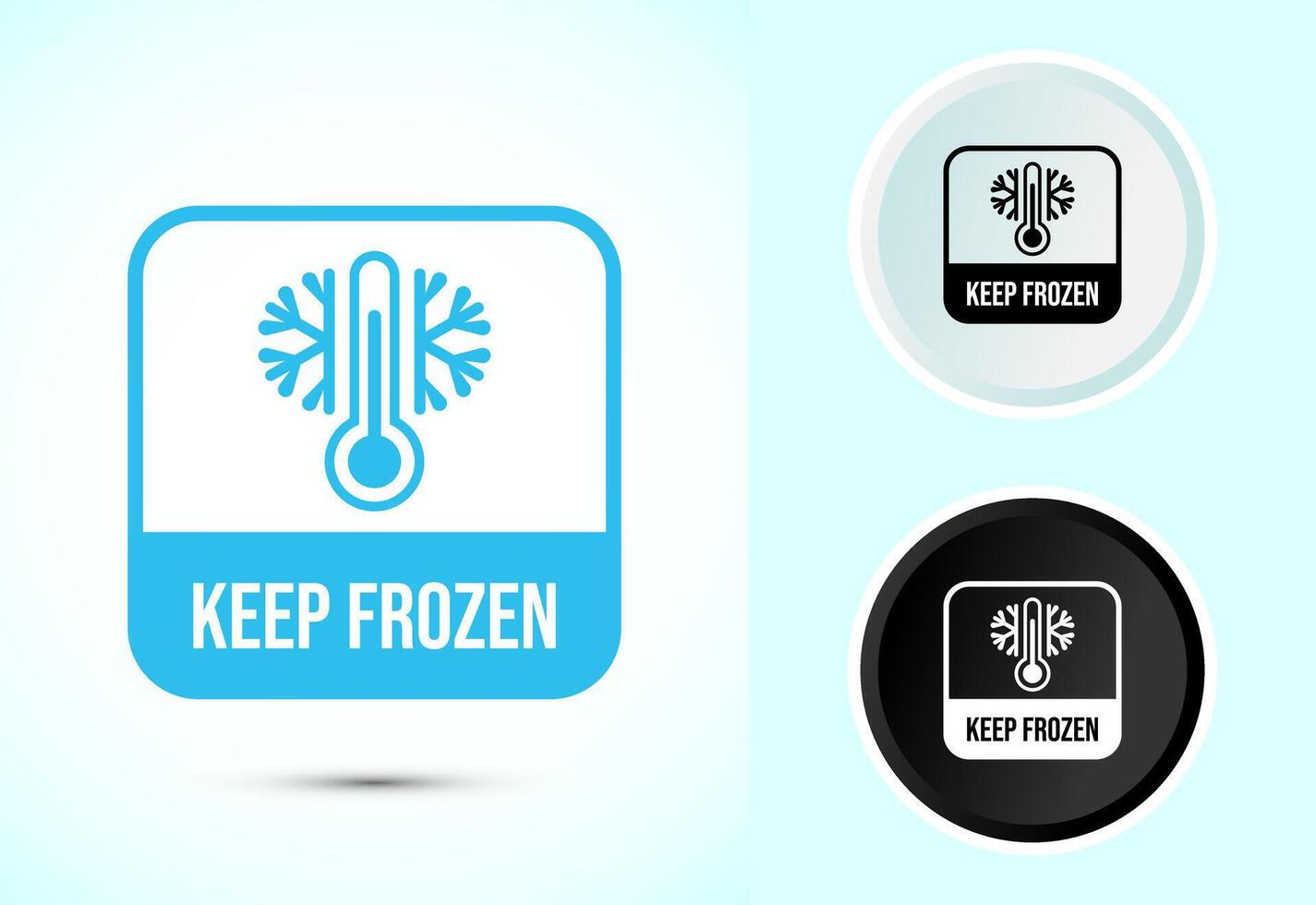 Keep frozen icon design, Frozen product badge sign, Color black and white vector