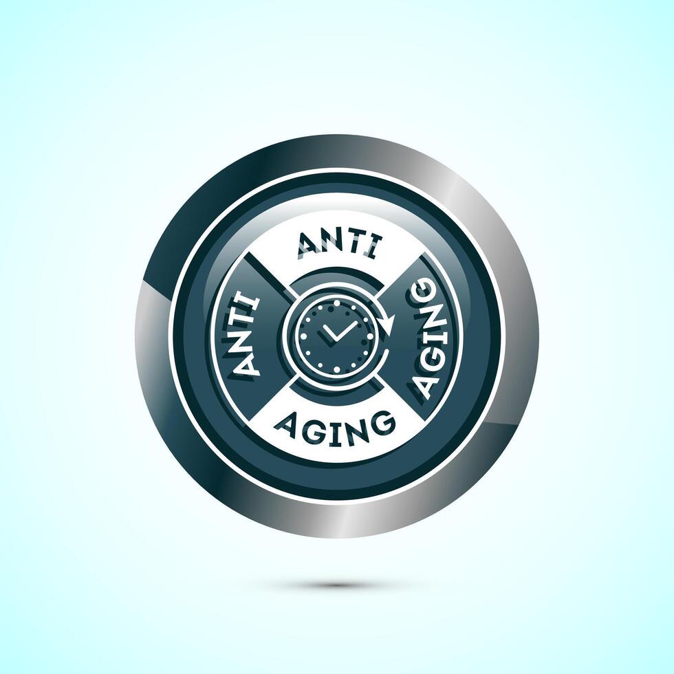 Anti aging icon design illustration. Icon for logo, mobile app, website, sign, symbol. Gray color round button design vector