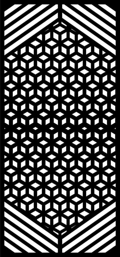 Geometric Cube Pattern Black and White Design vector