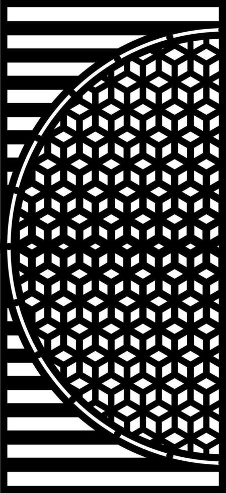 Geometric cube pattern design laser cutting vector