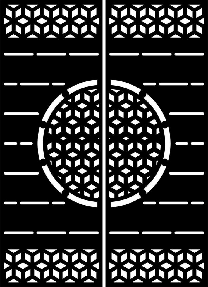 Geometric laser cut panel for door or wall vector