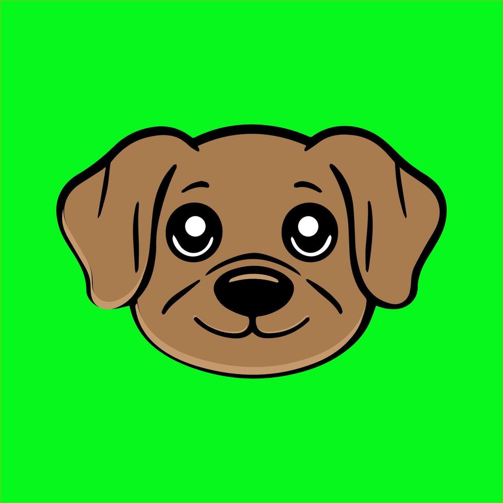 a cartoon dog's face on a green background vector