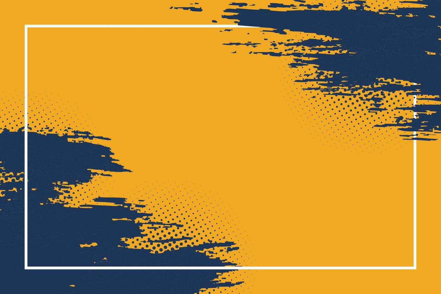 Grunge brush strokes textured orange background vector