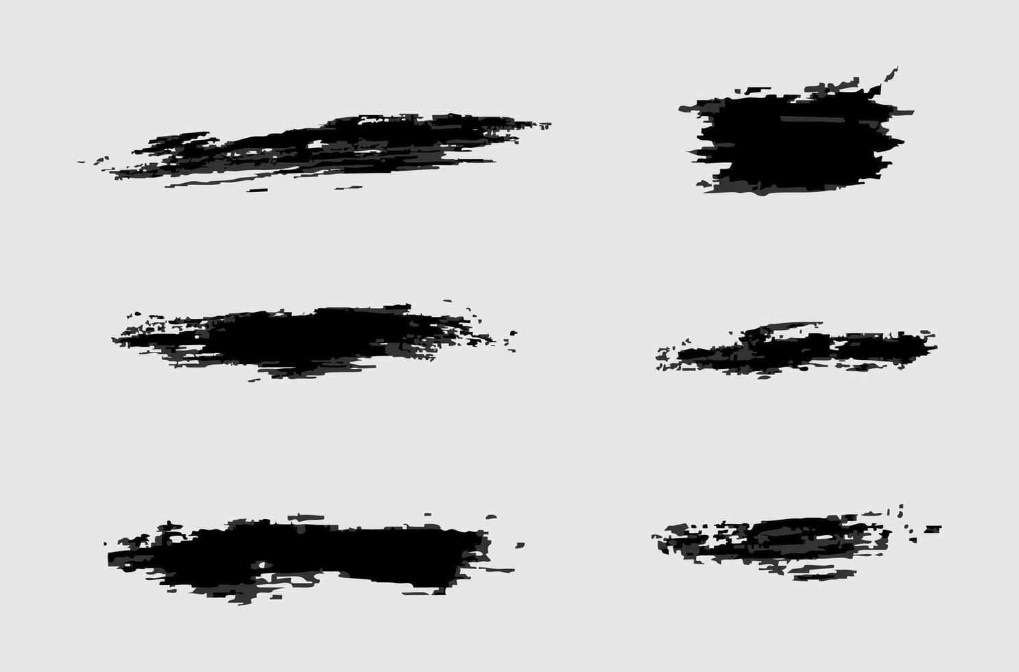 Set of grunge paint brushes. Ink stroke brush. vector