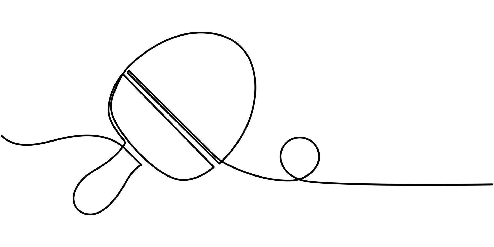 Table Tennis Continuous One Line Drawing Illustration vector