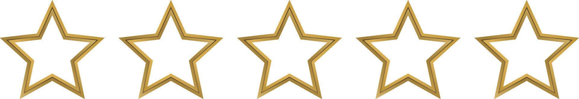 Five-pointed gold star frame shaped five stars vector