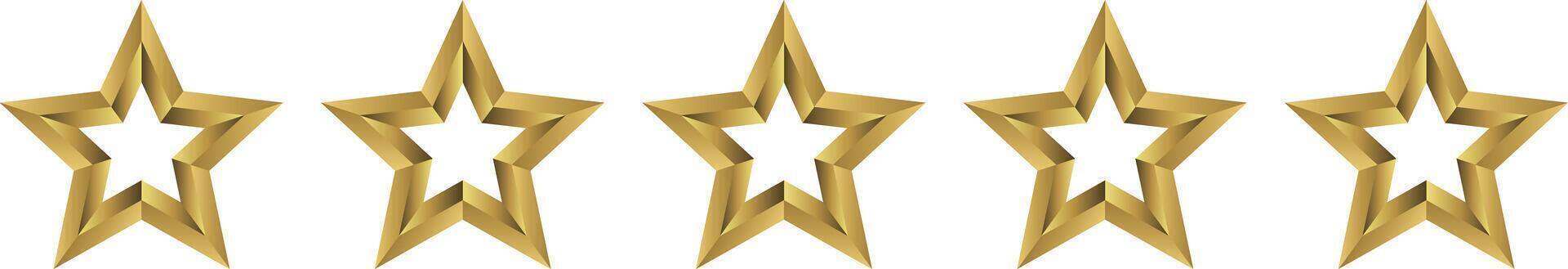 A shining pentagonal star, a frame-shaped five-star with a three-dimensional appearance of light and shadow vector